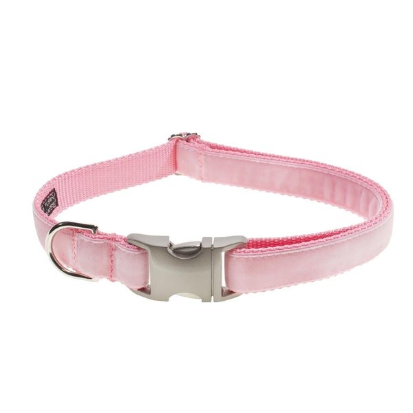 Sassy Dog Wear Velvet Pink Dog Collar Adjusts 18-28 in. Large VELVET PINK4-C